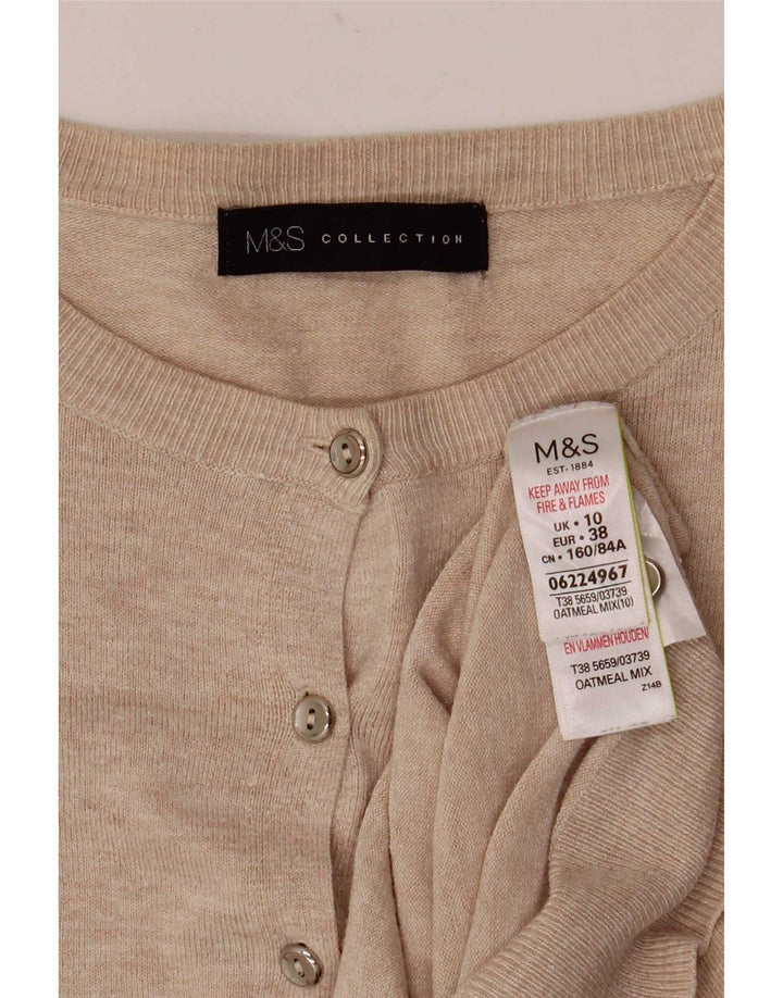 Marks & Spencer ženski kardigan pulover UK 10 Mala bež viskoza