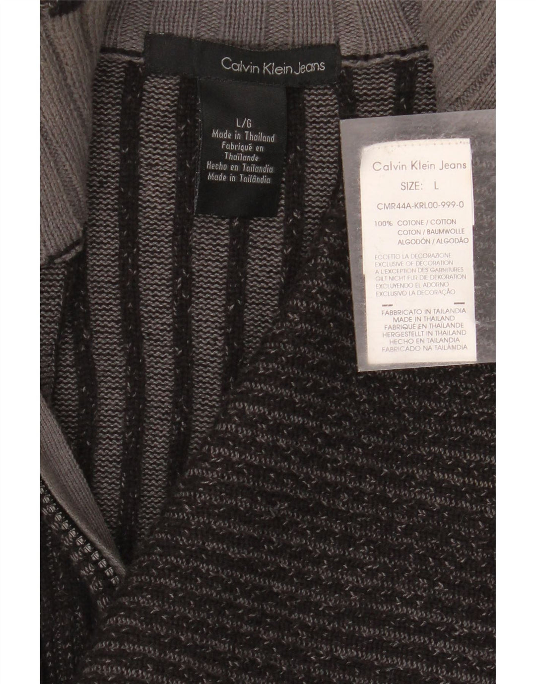 CALVIN KLEIN JEANS Ženski kardigan pulover UK 14 Veliki sivi pamuk