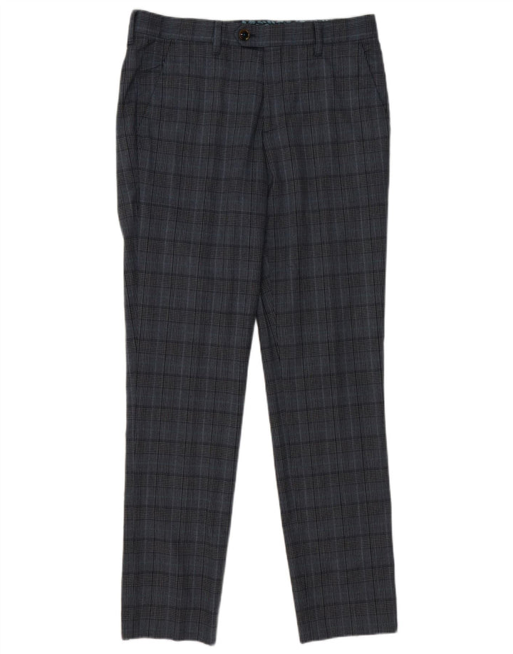 Ted Baker muške uske hlače W32 L31 sivi karirani poliester