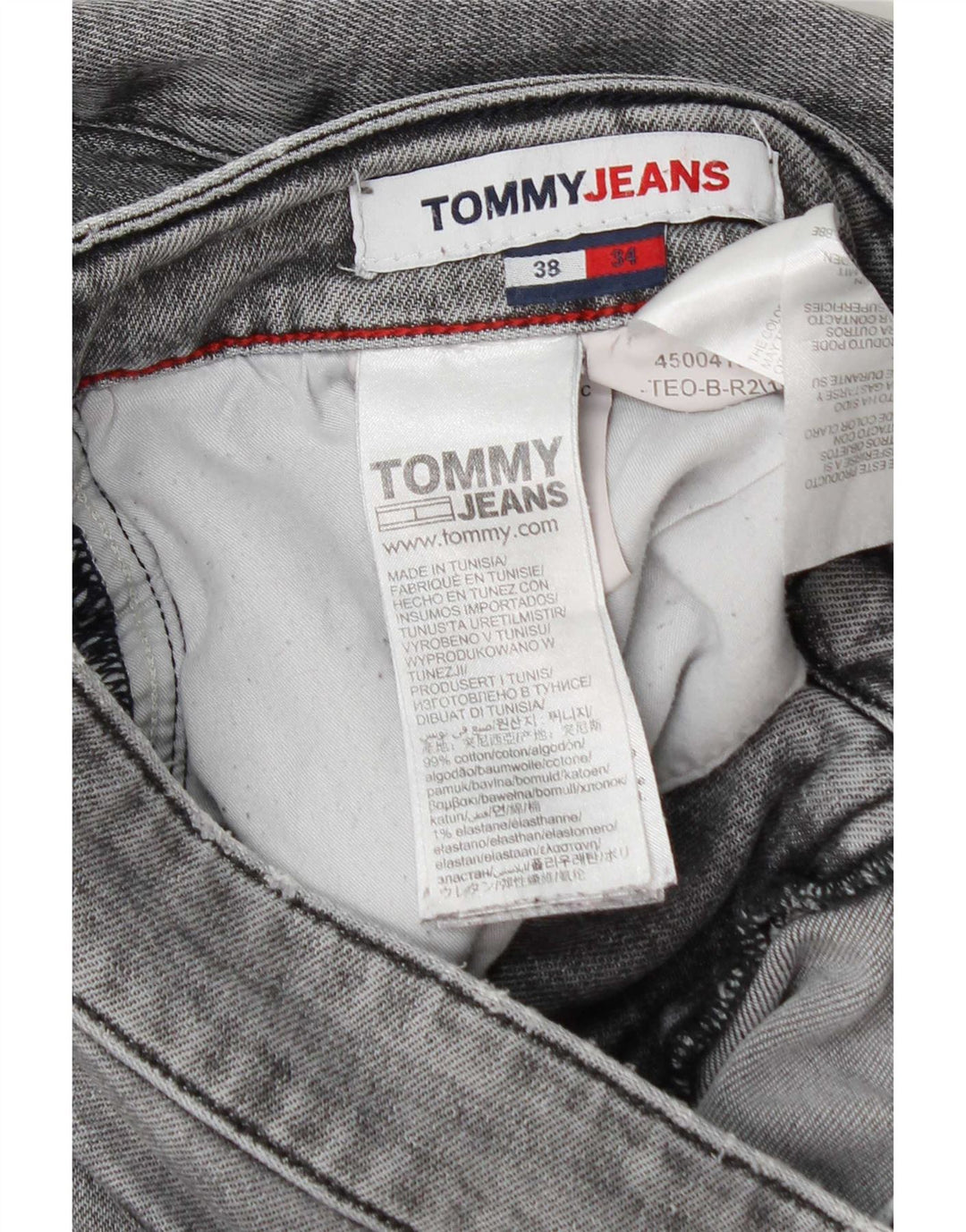 Muške uske traperice Tommy Hilfiger, W38 L34, sivi pamuk