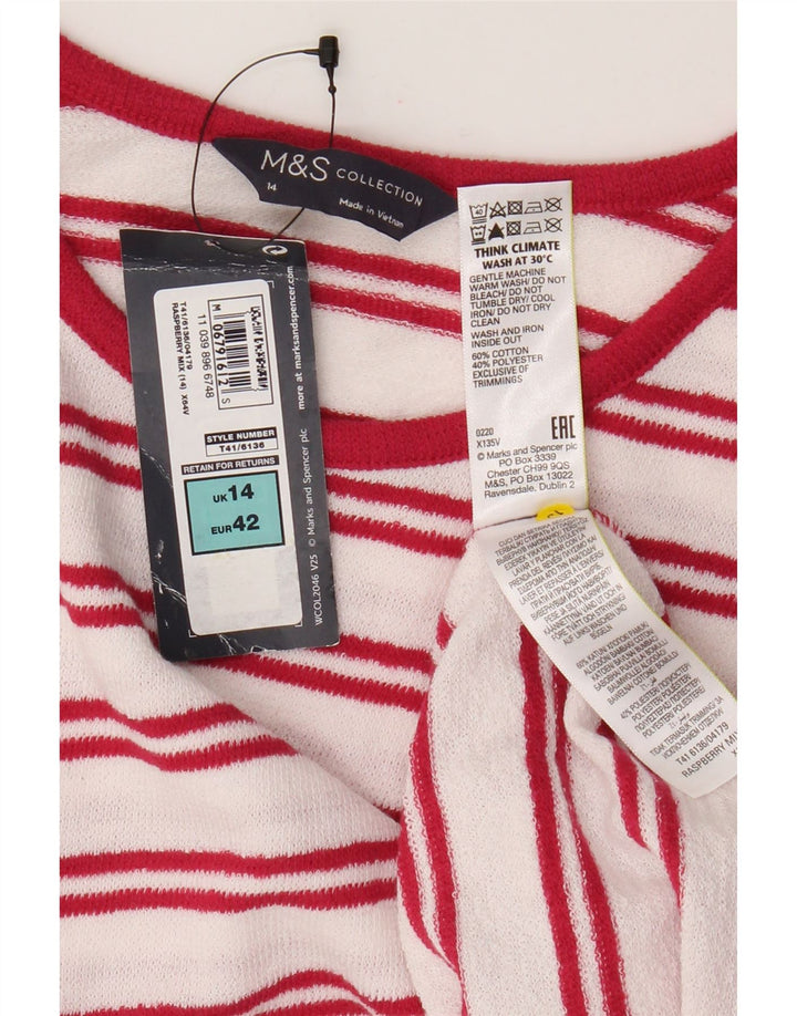 Marks & Spencer ženski prsluk UK 14 Veliki pamuk na bijele pruge