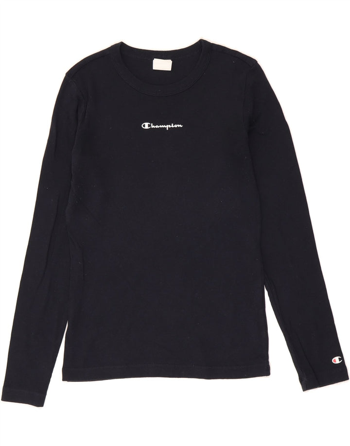 CHAMPION Womens Top Long Sleeve UK 14 Large Black Vintage Champion and Second-Hand Champion from Messina Hembry 