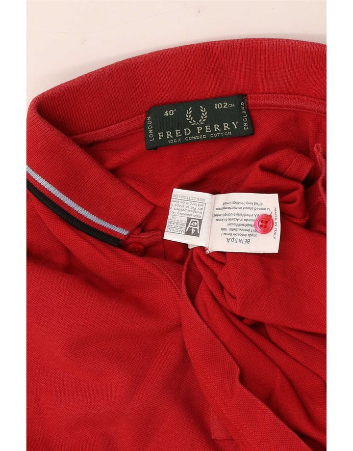 Fred Perry muška polo majica srednje crvene boje od pamuka