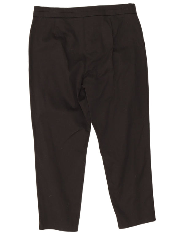 Marks & Spencer Womens Cropped Trousers UK 12 Medium W30 L23 Black Cotton