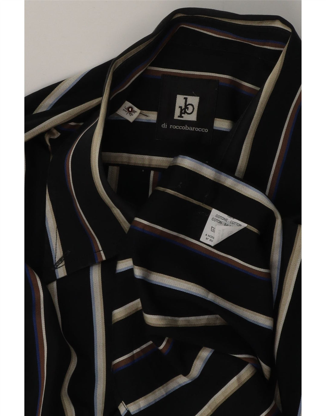 Muška košulja ROCCOBAROCCO, veličina 41 16, veliki pamuk na crne pruge