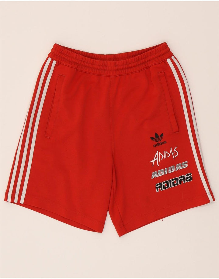ADIDAS muške kratke sportske kratke hlače s grafičkim detaljima, mali crveni poliester