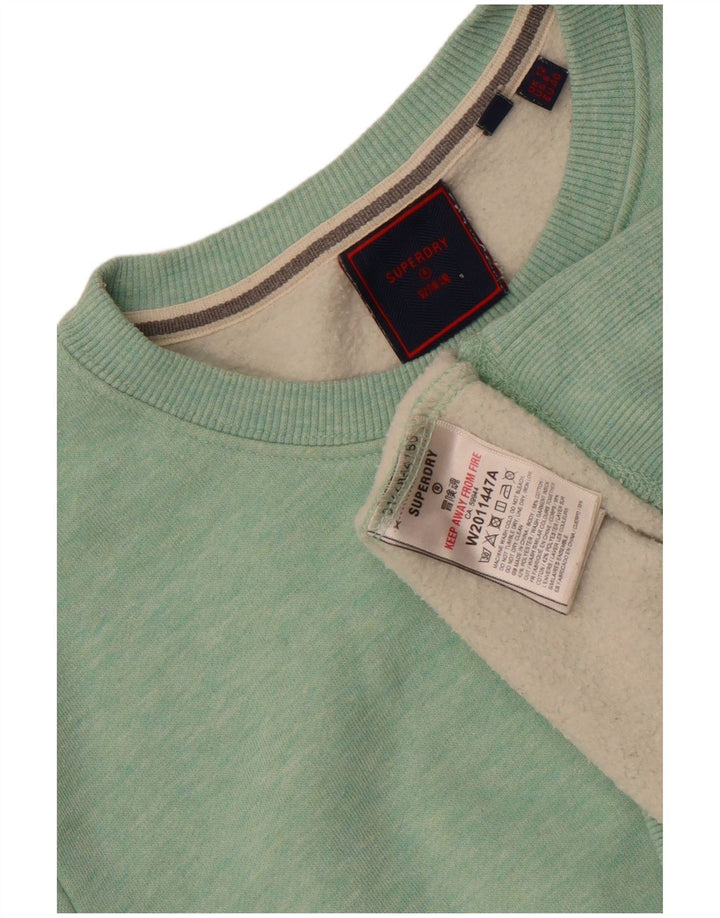Superdry ženska prekomjerna majica s kratkim rukavima UK 12 Srednje zeleni pamuk