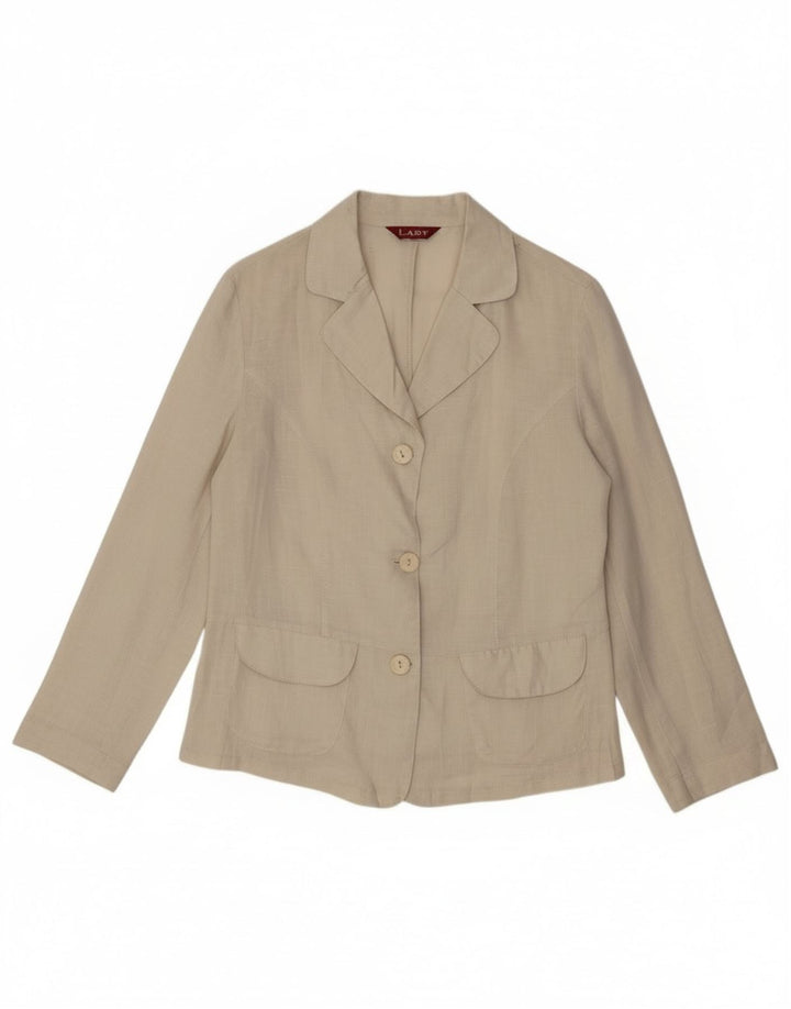 Vintage ženska košulja bluza UK 14 srednje bež lan