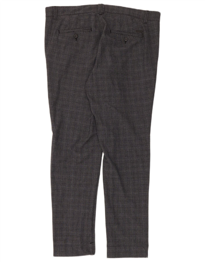 Jack & Jones muške uske chino hlače Marco W36 L32 sivi karirani poliester