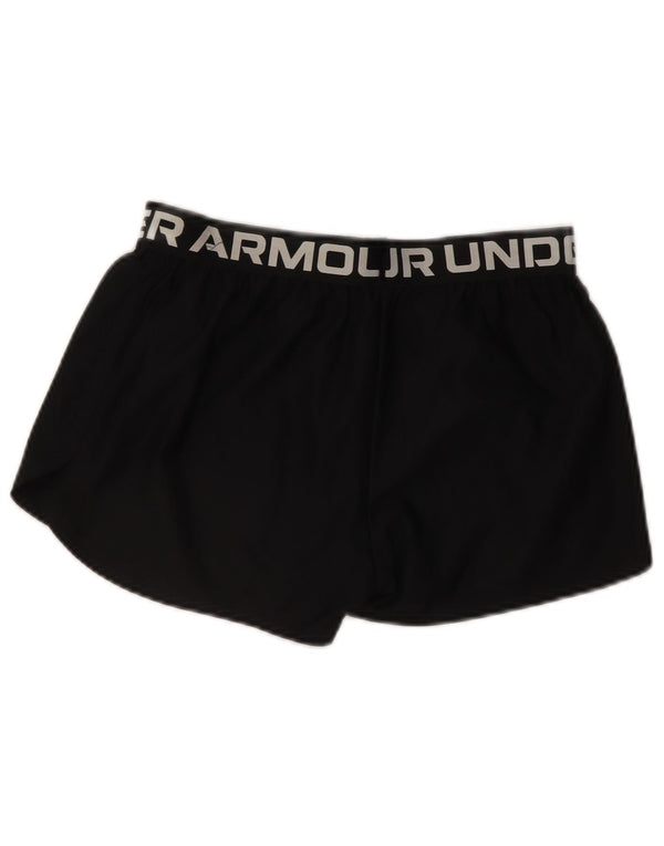 Under Armour Girls Heat Gear Graphic Sport Shorts 11-12 Years Large Black