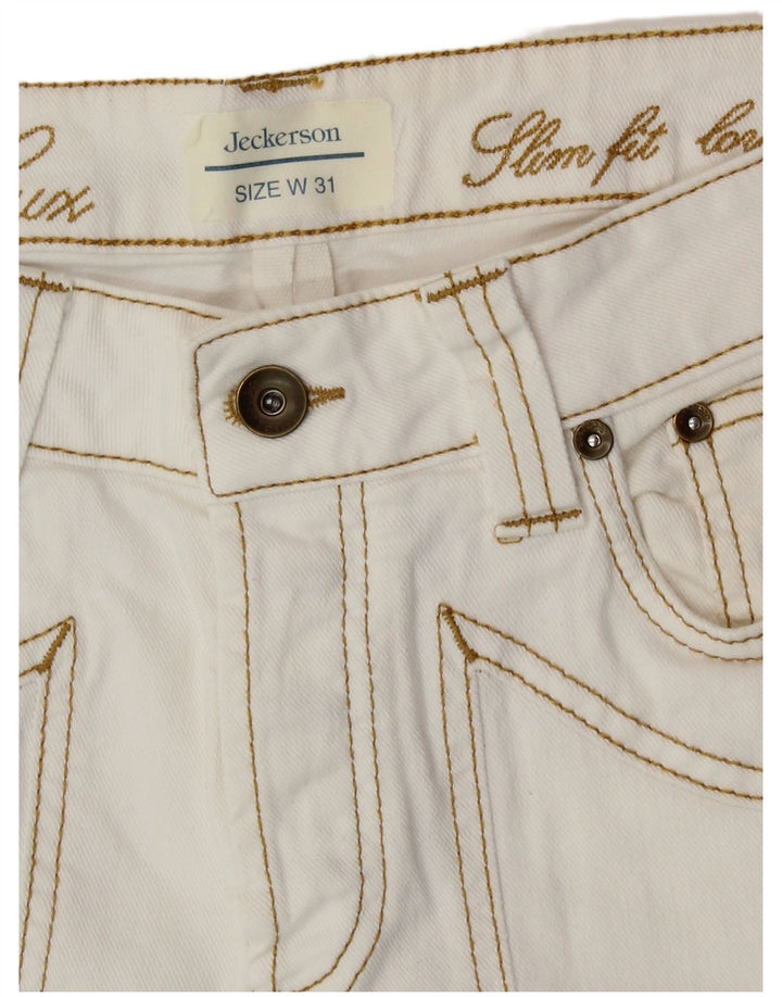 JECKERSON Womens Slim Jeans W31 L32 White Cotton