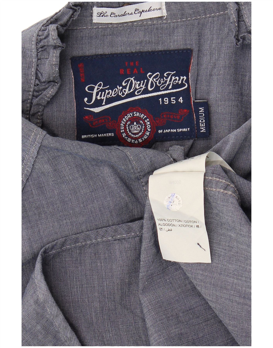 SUPERDRY Ženska košulja s volanima sprijeda UK 12 Srednje tamnoplava