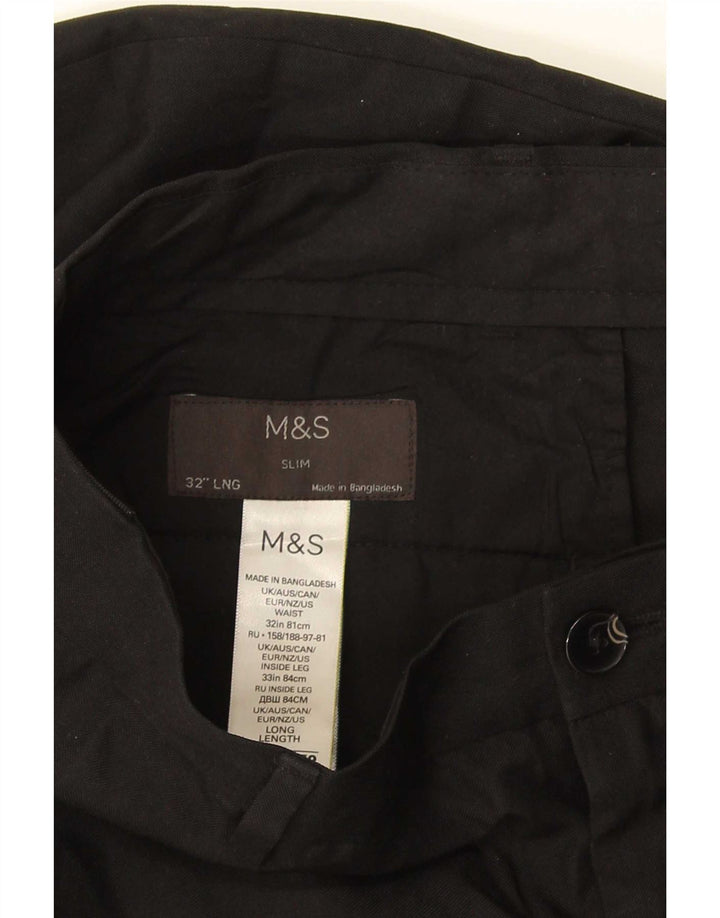 Marks & Spencer muške uske chino hlače W32 L33 crni poliester