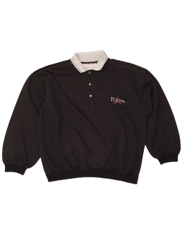 Vintage muška majica s polo izrezom, veliki crni pamuk