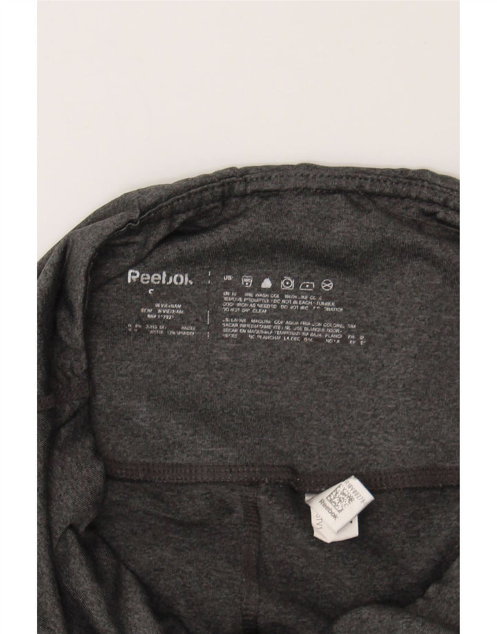 REEBOK Womens Crop Leggings UK 10 Small  Grey Polyester Vintage Reebok and Second-Hand Reebok from Messina Hembry 