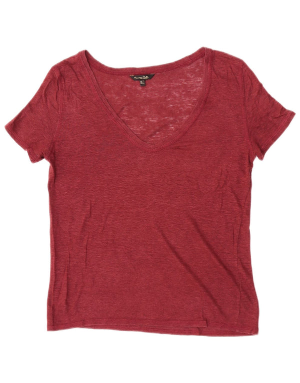 Massimo Dutti Ženska majica kratkih rukava UK 10 Small Burgundy