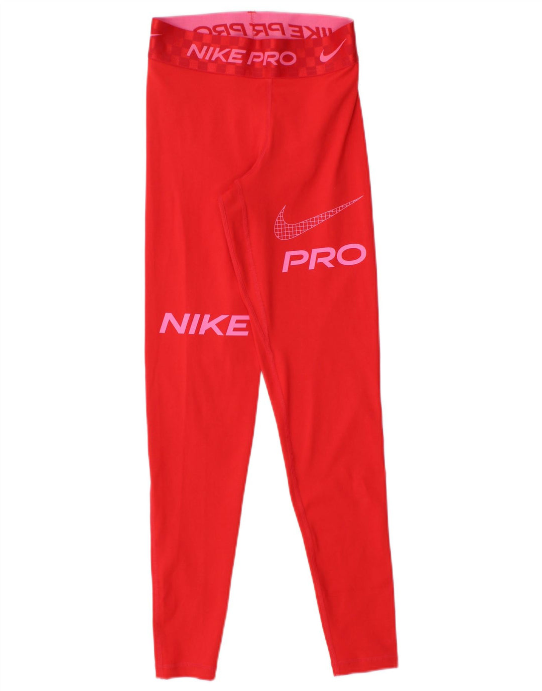 NIKE Womens Dri Fit Graphic Leggings UK 6 XS  Red Polyester