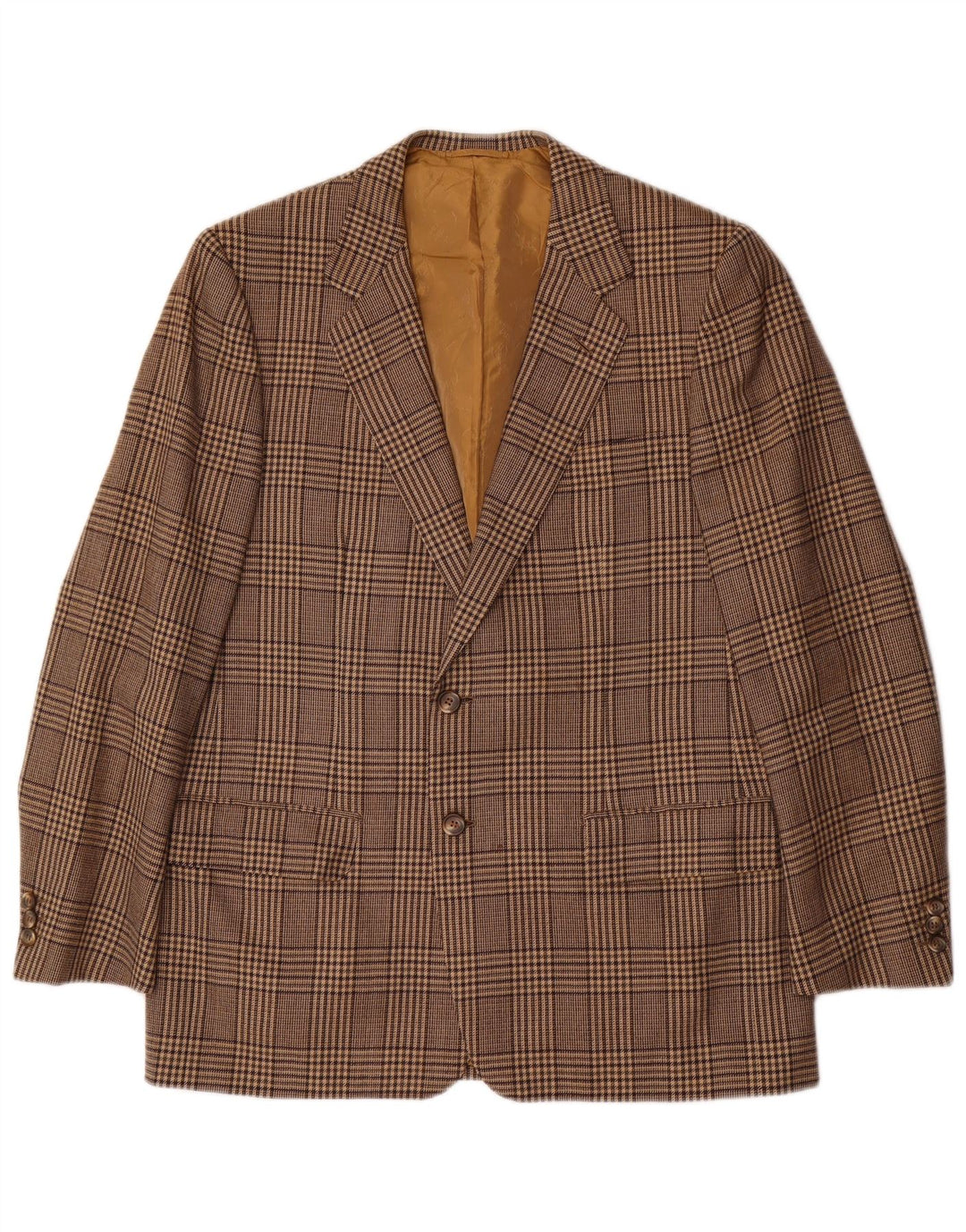 Vintage muška jakna sa 2 gumba UK 42 XL smeđa karirana vuna