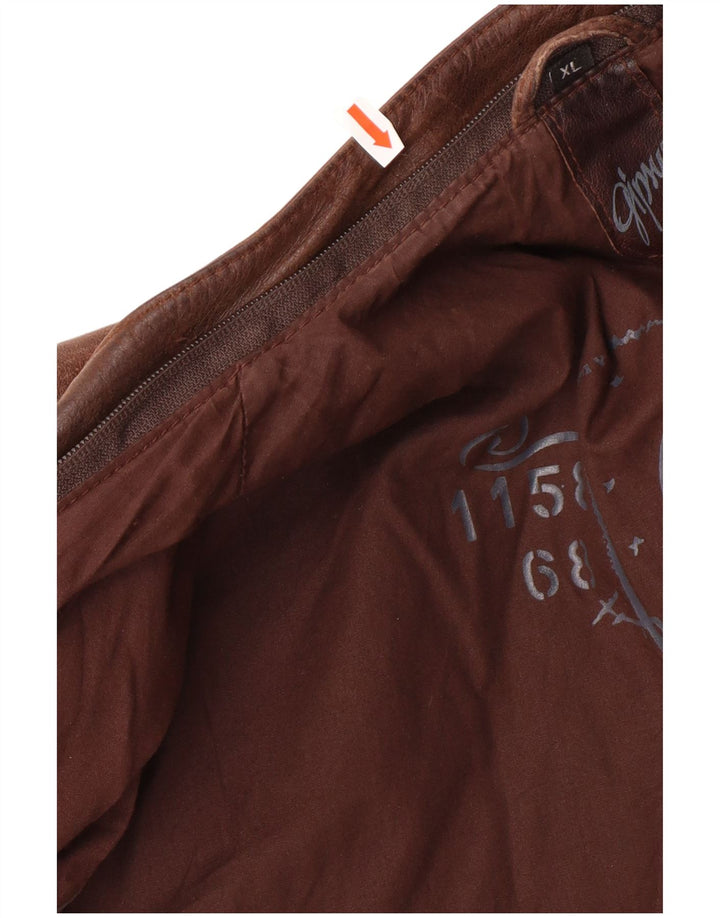 GIPSY muška uska kožna jakna UK 42 XL smeđa koža