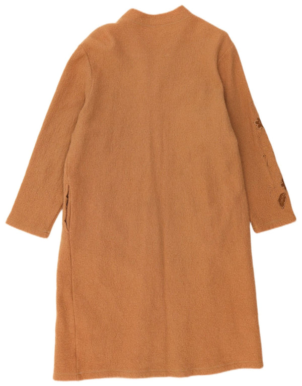 Vintage ženski kaput UK 22 3XL bež cvjetne vune