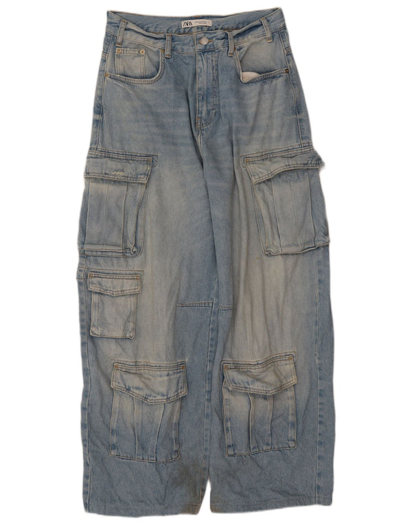 Zara Mens Cargo široke traperice EU 40 Medium W31 L29 Blue