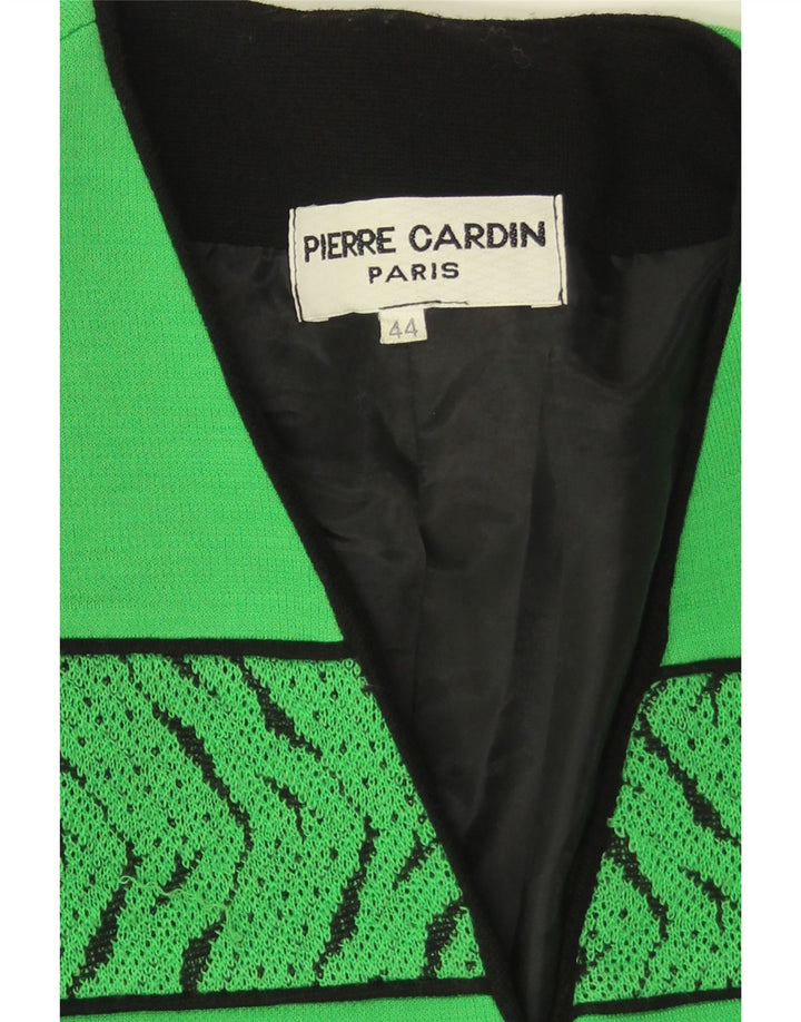 Pierre Cardin Ženska jakna s 3 gumba EU 44 XL Zelena geometrijska vuna