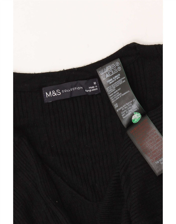 Marks & Spencer ženska majica dugih rukava UK 10, mala crna na pruge od viskoze