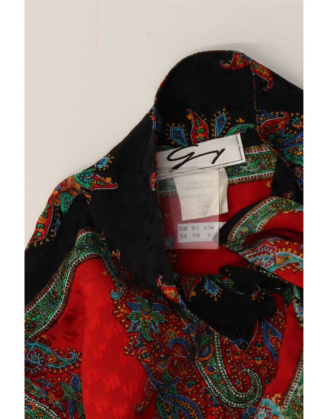Genny Ženska košulja bluza UK 14 Srednje raznobojna paisley svila