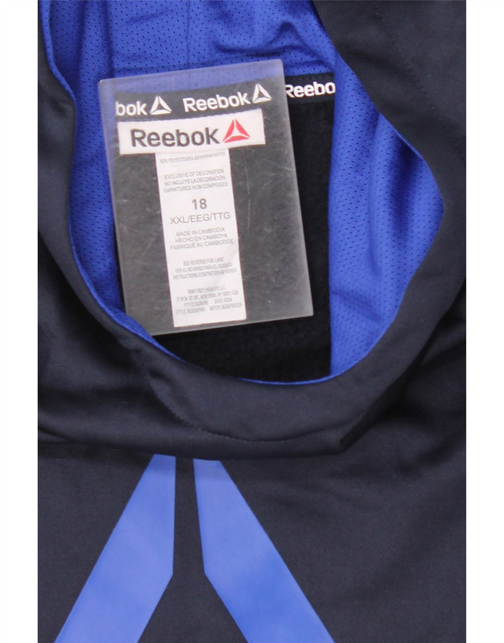 REEBOK majica s kapuljačom s kapuljačom za dječake 15-16 godina 2XL tamnoplavi poliester