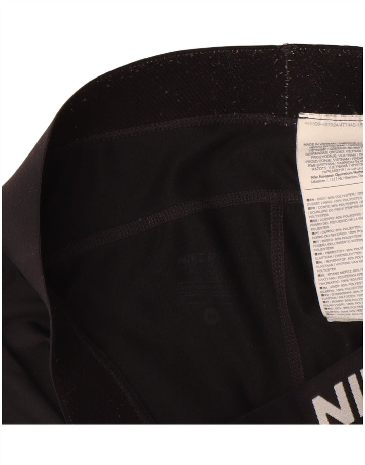 NIKE Ženske Dri Fit Graphic Capri Leggings UK 12 Srednje crni poliester