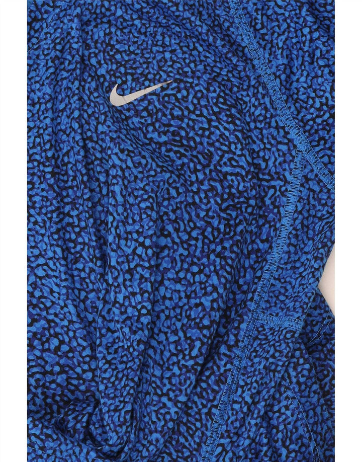 Nike ženska majica kratkih rukava UK 12 Srednje plavi geometrijski poliester