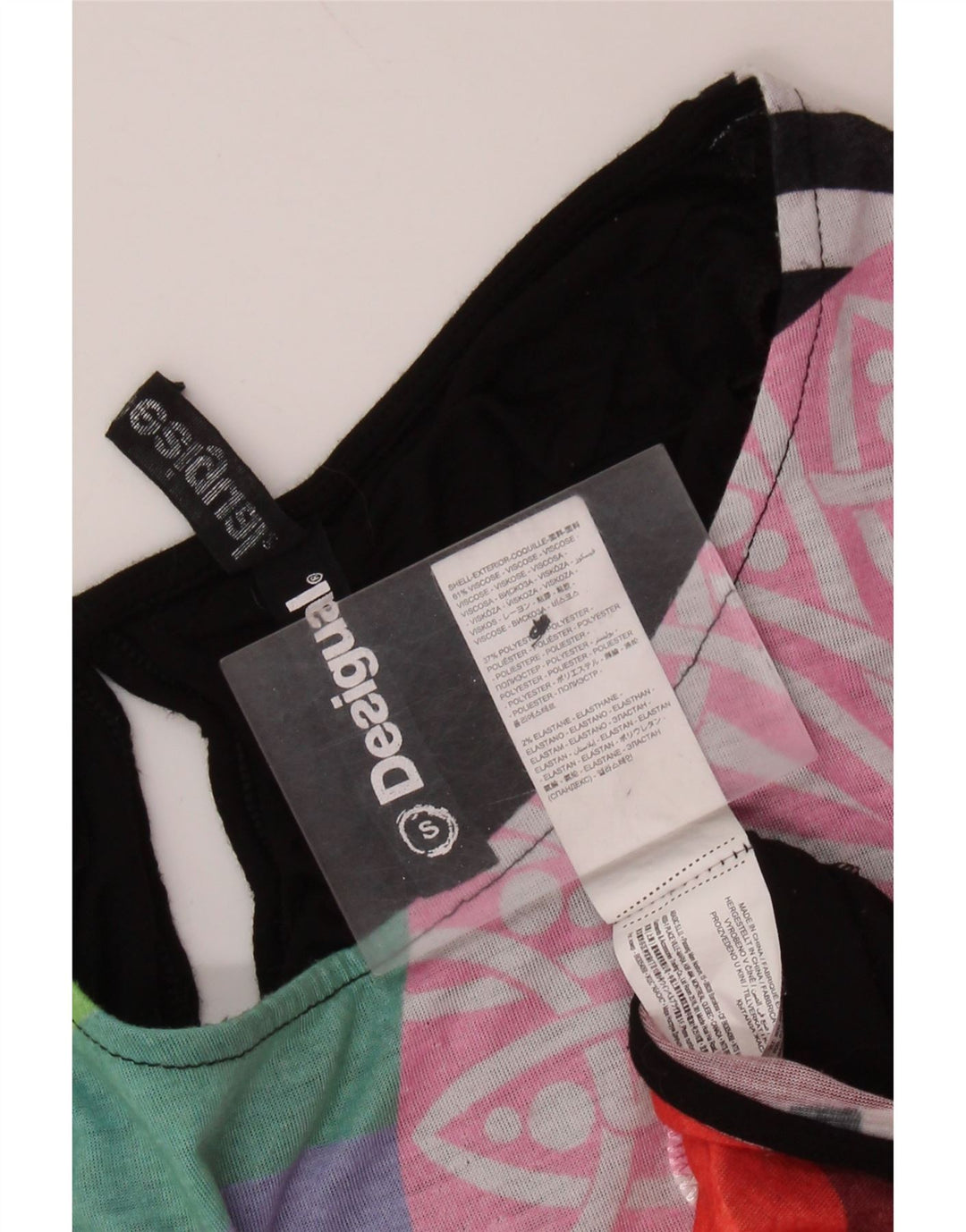 Desigualov gornji dio majice kratkih rukava s motivima velikih dimenzija UK 10 Mala crna viskoza