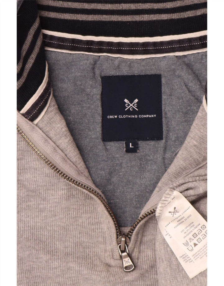 Crew Clothing Muška majica s izrezom s patentnim zatvaračem, veliki sivi džemper