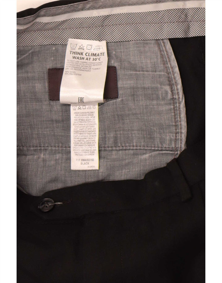 Marks & Spencer muške hlače standardnog kroja W36 L33 crne vune