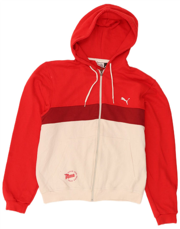Puma muški pulover s kapuljačom s patentnim zatvaračem srednje crvene boje, pamuk