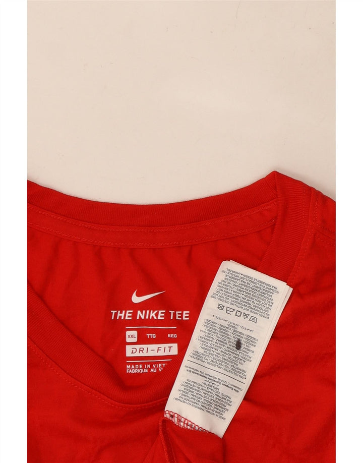 NIKE muška Dri Fit majica kratkih rukava 2XL, crveni poliester
