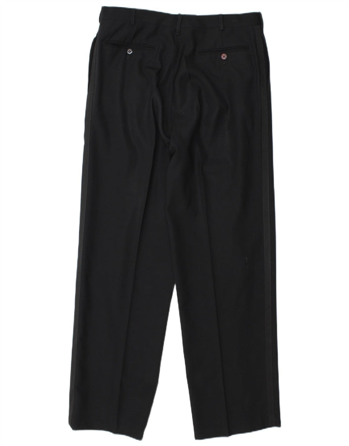 Egon Von Furstenberg Mens UK 40 Large W32 L32 Crna djevičanska vuna