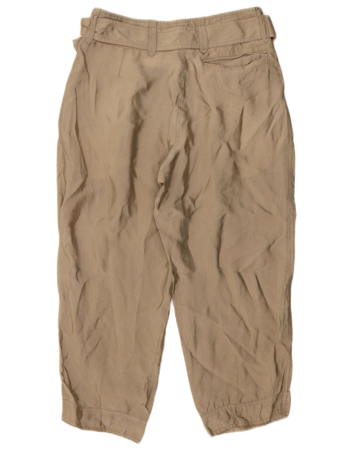 DRIES VAN NOTEN Womens High Waist Pegged Cropped Trousers W36 L24 Beige Vintage Dries Van Noten and Second-Hand Dries Van Noten from Messina Hembry 