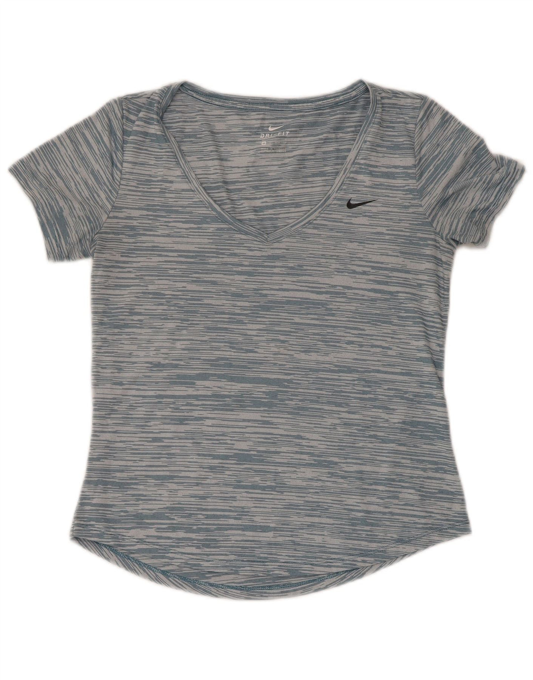 Nike ženska majica širokih krojeva Dri Fit UK 6 XS plavi prugasti poliester