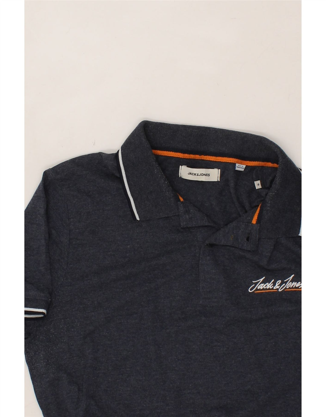 JACK & JONES Mens Polo Shirt Small Navy Blue Cotton Vintage Jack & Jones and Second-Hand Jack & Jones from Messina Hembry 
