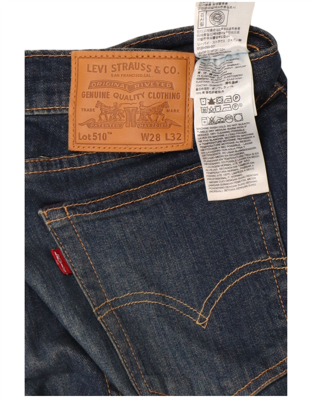 Levi's muške 510 uske traperice W28 L32 plavi pamuk