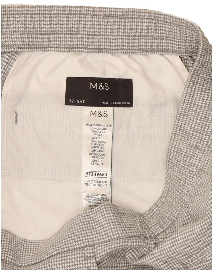 Marks & Spencer muške hlače ravnog odijela W32 L27 sive ptičje zube