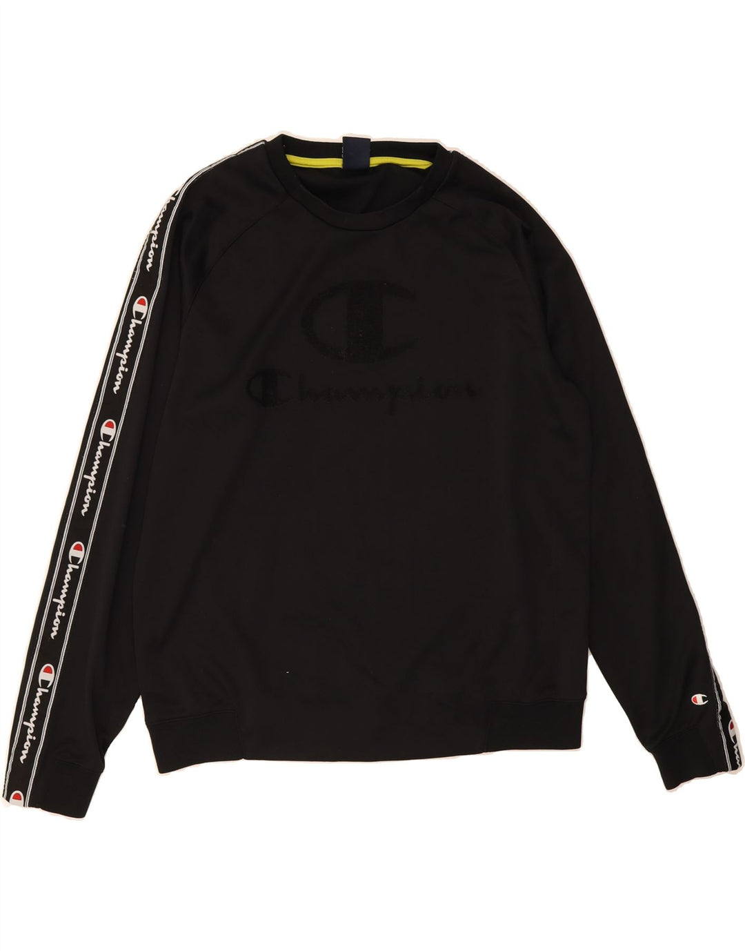CHAMPION Mens Graphic Sweatshirt Jumper XL Black Polyester Vintage Champion and Second-Hand Champion from Messina Hembry 