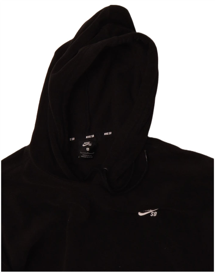 NIKE Mens Hooded Fleece Jumper Small Black Polyester
