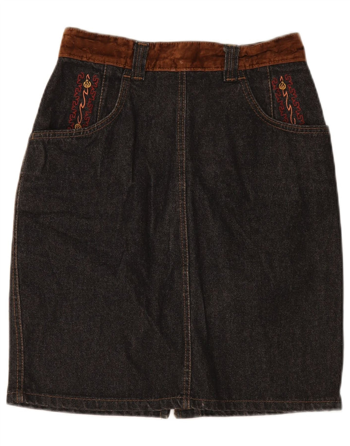 STEFANEL ženska traper suknja visokog struka IT 46 Large W28 sivi pamuk