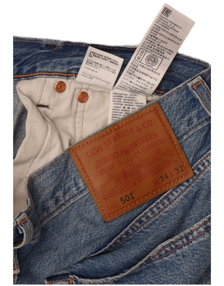 LEVI'S muške 501 ravne traperice W34 L29 plavi pamuk