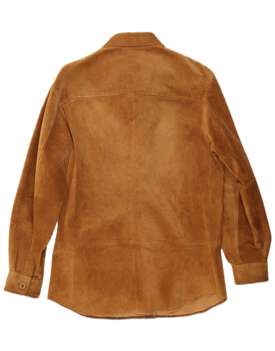 VINTAGE ženska košulja od brušene kože UK 12 Srednje bež koža