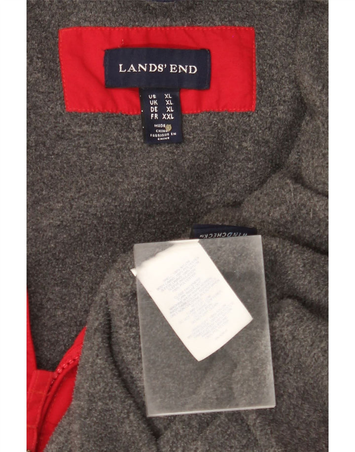 LANDS END Muška vjetrovka s kapuljačom UK 42 XL Crveni najlon