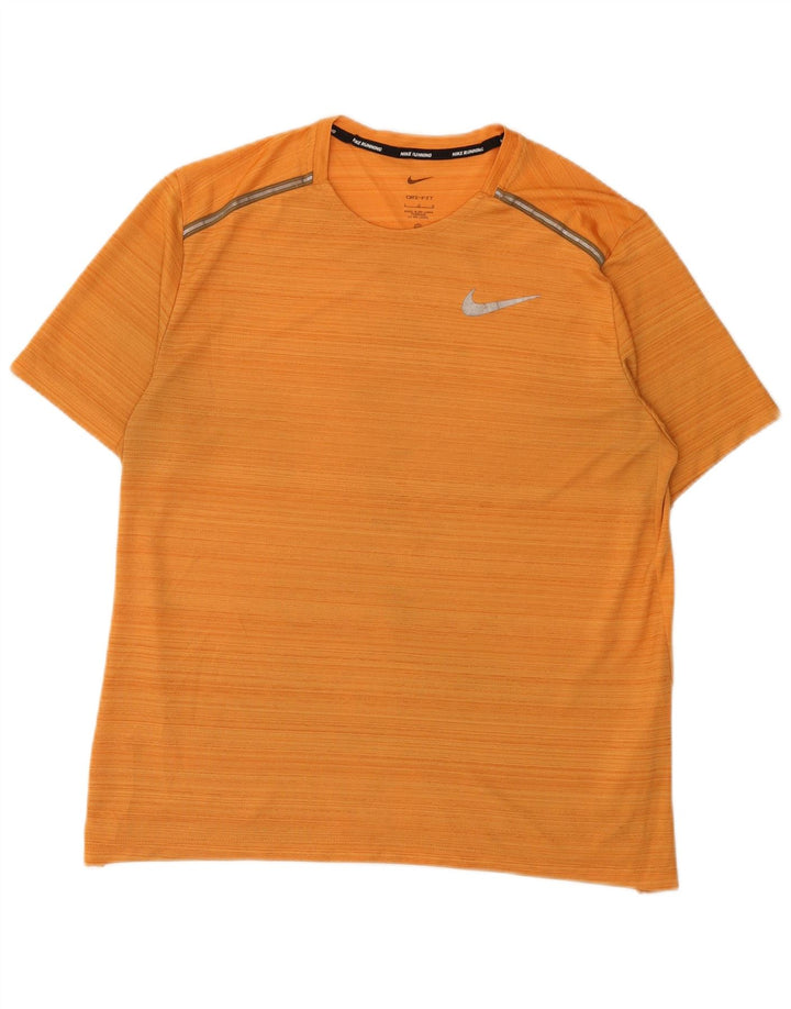 Nike Dri Fit majica s velikim narančastim prugama od poliestera