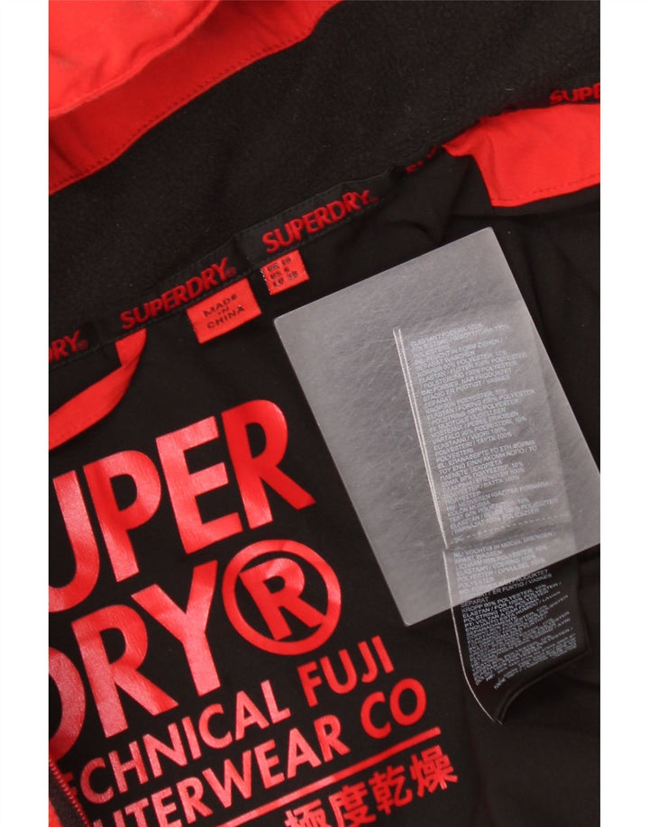 Superdry ženska prevelika podstavljena jakna s kapuljačom UK 10 mali crveni poliester